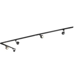 Modern railsysteem met 5 spots zwart 1-fase- Iconic Gissi