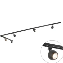 Modern railsysteem met 5 spots zwart 1-fase- Iconic Gissi