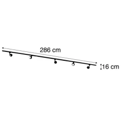Modern railsysteem met 5 spots zwart 1-fase- Iconic Gissi
