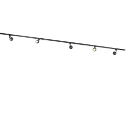 Modern railsysteem met 5 spots zwart 1-fase- Iconic Gissi