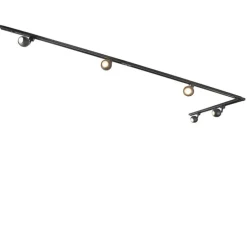 Modern railsysteem met 5 spots zwart 1-fase- Iconic Gissi
