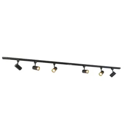 Modern railsysteem met 6 spots zwart 1-fase 200cm - Iconic Jeana