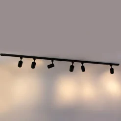 Modern railsysteem met 6 spots zwart 1-fase 200cm - Iconic Jeana