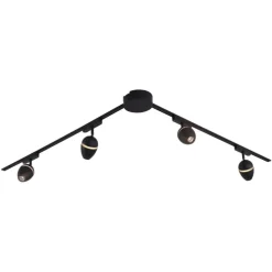 Modern railsysteem met 4 spots zwart 1-fase - Magnetic Eggy