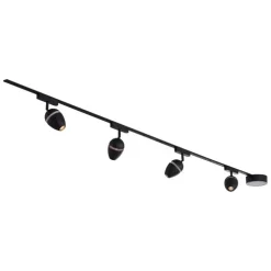 Modern railsysteem met 4 spots zwart 1-fase - Magnetic Eggy