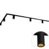 Modern railsysteem met 5 spots zwart 1-fase GU10 50mm - Iconic Ruby