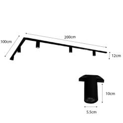 Modern railsysteem met 5 spots zwart 1-fase GU10 50mm - Iconic Ruby
