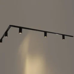 Modern railsysteem met 5 spots zwart 1-fase GU10 50mm - Iconic Ruby