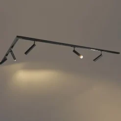 Modern railsysteem met 5 spots zwart 1-fase - Iconic Ivy