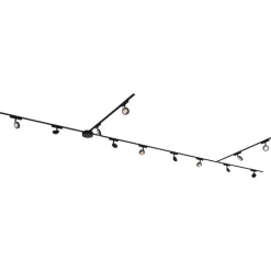 Modern railsysteem met 12 spots zwart 1-fase - Magnetic Lance