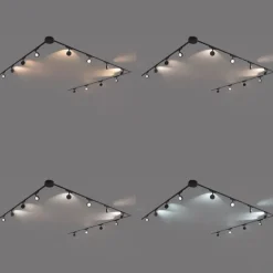 Modern railsysteem met 12 spots zwart 1-fase - Magnetic Lance