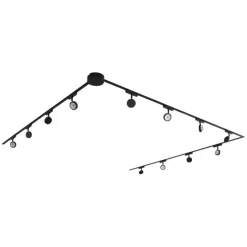 Modern railsysteem met 12 spots zwart 1-fase - Magnetic Lance