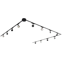 Modern railsysteem met 12 spots zwart 1-fase - Magnetic Lance