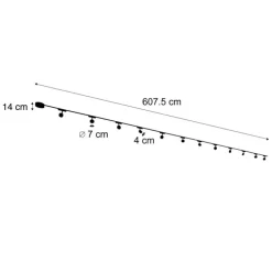 Modern railsysteem met 12 spots zwart 1-fase - Magnetic Lance