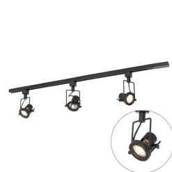 Modern railsysteem met 3 spots zwart 1-fase- Iconic Suplux