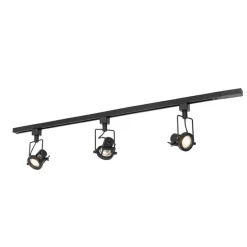 Modern railsysteem met 3 spots zwart 1-fase- Iconic Suplux
