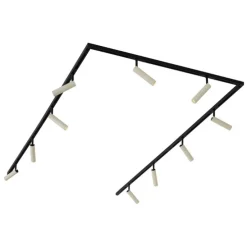 Modern railsysteem met 10 spots beige met zwart 1-fase - Slimline Uzzy