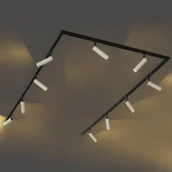 Modern railsysteem met 10 spots beige met zwart 1-fase - Slimline Uzzy