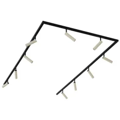 Modern railsysteem met 10 spots beige met zwart 1-fase - Slimline Uzzy