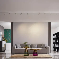 Modern railsysteem met 10 spots beige met zwart 1-fase - Slimline Uzzy