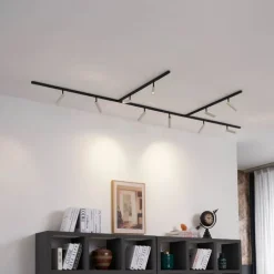 Modern railsysteem met 10 spots beige met zwart 1-fase - Slimline Uzzy