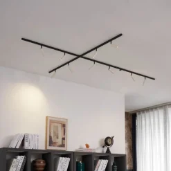 Modern railsysteem met 10 spots beige met zwart 1-fase - Slimline Uzzy