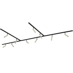 Modern railsysteem met 10 spots beige met zwart 1-fase - Slimline Uzzy