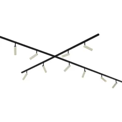 Modern railsysteem met 10 spots beige met zwart 1-fase - Slimline Uzzy
