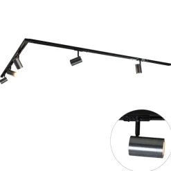 Modern railsysteem met 5 spots gunmetal 1-fase - Iconic Jeana