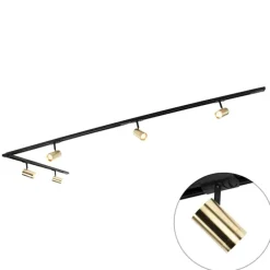 Modern railsysteem met 5 spots goud 1-fase- Iconic Jeana