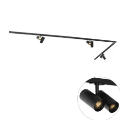 Modern railsysteem met 3 spots zwart 1-fase- Iconic Scopio
