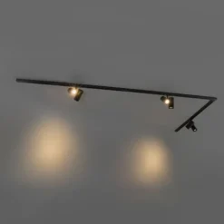 Modern railsysteem met 3 spots zwart 1-fase- Iconic Scopio