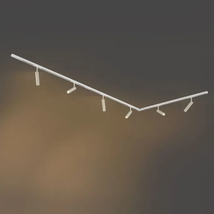 Modern railsysteem met 6 spots beige met wit 1-fase - Slimline Uzzy