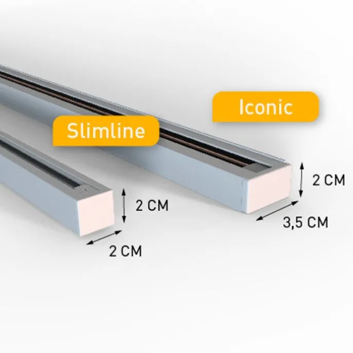 Modern railsysteem met 6 spots beige met wit 1-fase - Slimline Uzzy
