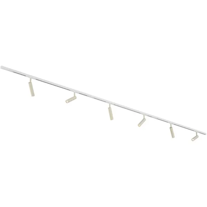Modern railsysteem met 6 spots beige met wit 1-fase - Slimline Uzzy