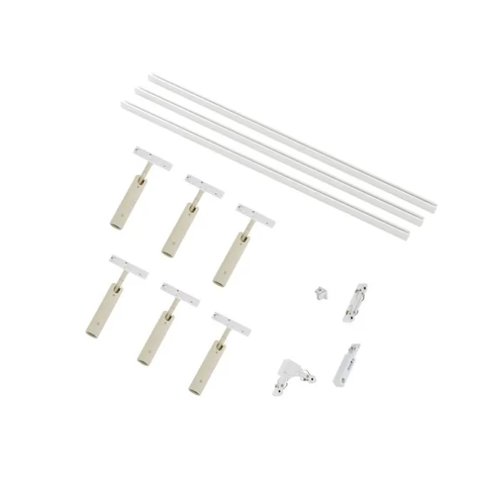 Modern railsysteem met 6 spots beige met wit 1-fase - Slimline Uzzy