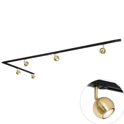 Modern railsysteem met 5 spots goud 1-fase- Iconic Gissi