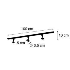 Modern railsysteem met 3 spots wit 1-fase- Iconic Jeany