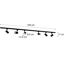 Modern railsysteem met 6 spots wit 1-fase 200cm - Iconic Jeana