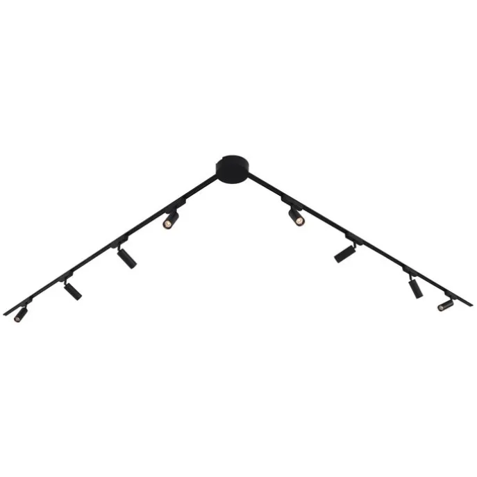 Modern railsysteem met 8 spots zwart 1-fase - Magnetic Samson