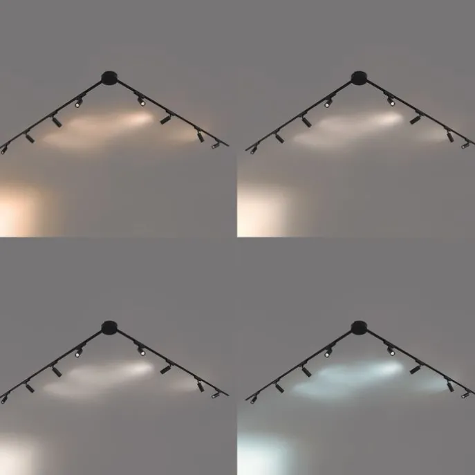 Modern railsysteem met 8 spots zwart 1-fase - Magnetic Samson