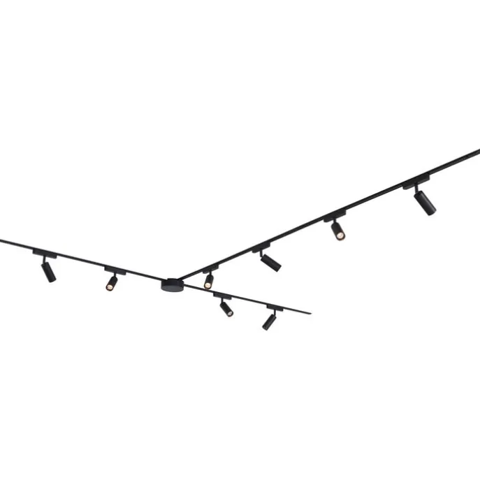 Modern railsysteem met 8 spots zwart 1-fase - Magnetic Samson