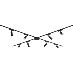 Modern railsysteem met 8 spots zwart 1-fase - Magnetic Samson