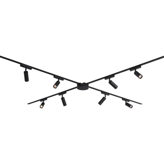 Modern railsysteem met 8 spots zwart 1-fase - Magnetic Samson