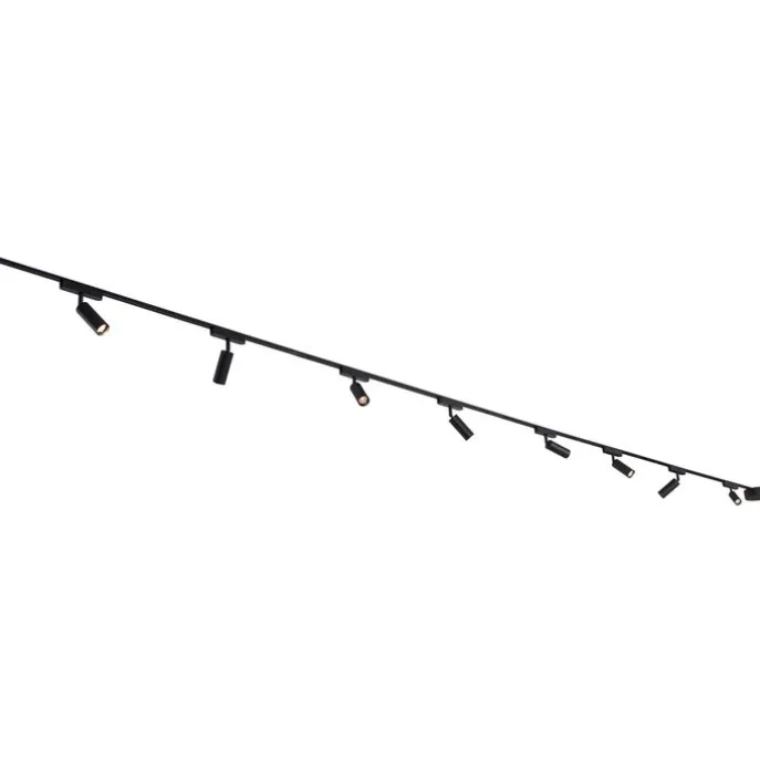 Modern railsysteem met 8 spots zwart 1-fase - Magnetic Samson