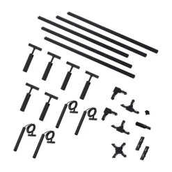 Modern railsysteem met 6 spots en 4 hanglampen zwart 1-fase - Slimline Uzzy Keno