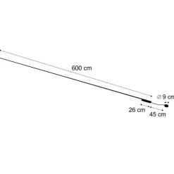 Modern railsysteem zwart 1-fase 600 cm - Magnetic