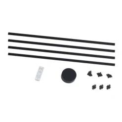 Modern railsysteem zwart 1-fase 400 cm met ronde voeding - Magnetic