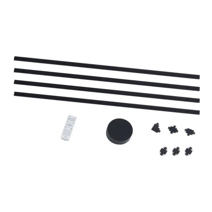 Modern railsysteem zwart 1-fase 400 cm met ronde voeding - Magnetic