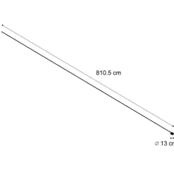 Modern railsysteem zwart 1-fase 800 cm met ronde voeding - Magnetic